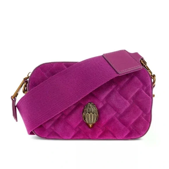 🔥🔥🔥NEW Kurt Geiger London Small Kensington Quilted Suede Camera Crossbody Bag - Picture 2 of 10